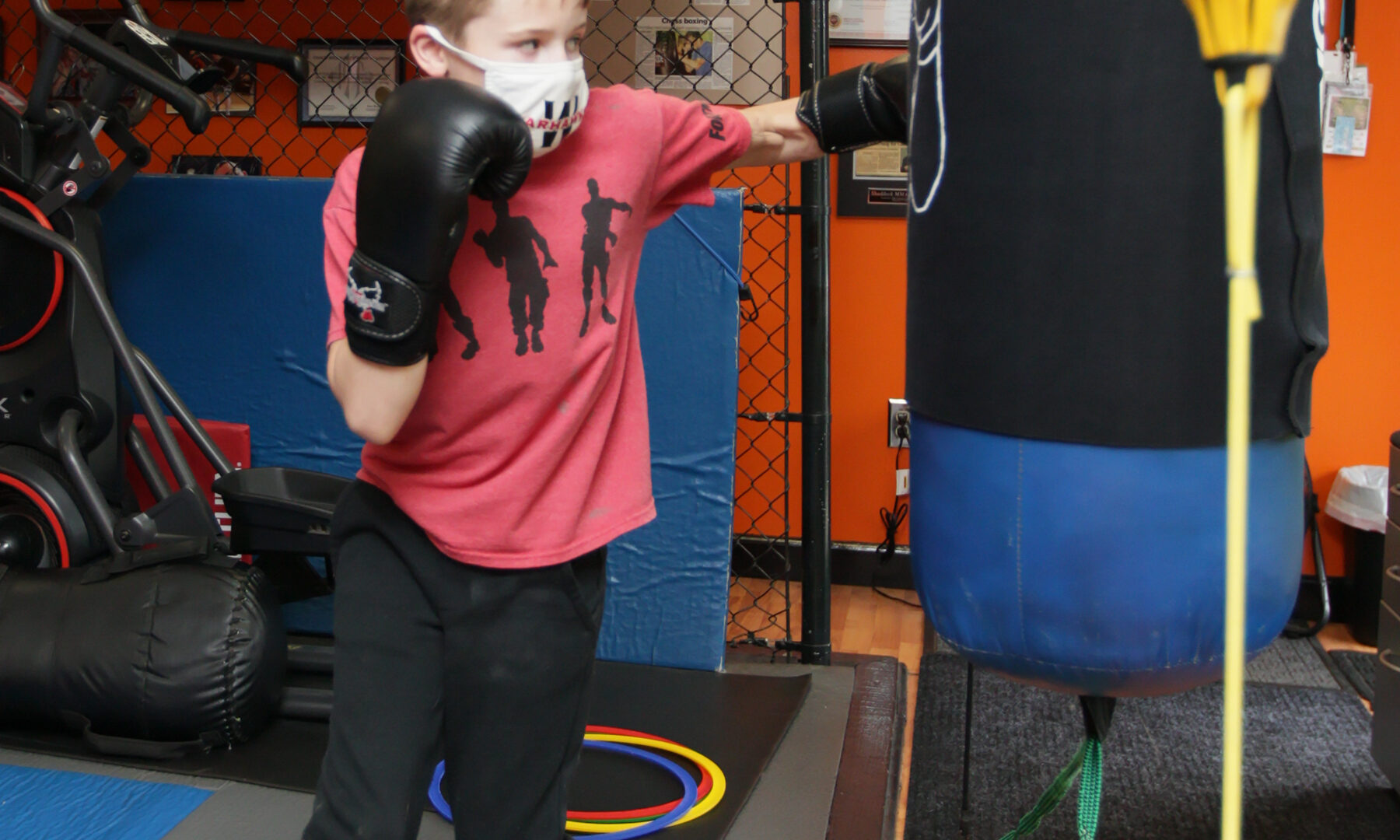 kids learning how to box