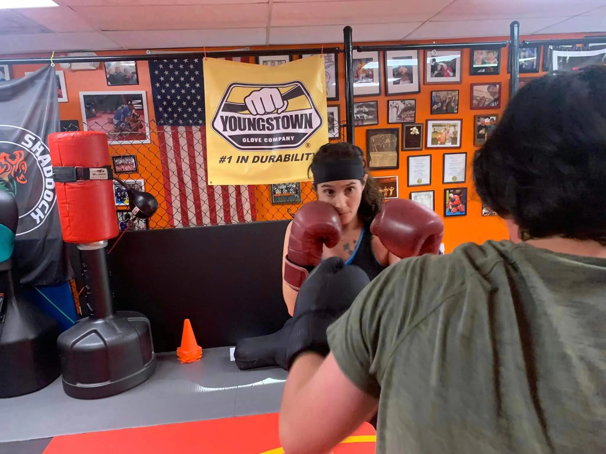 woman boxing in gym