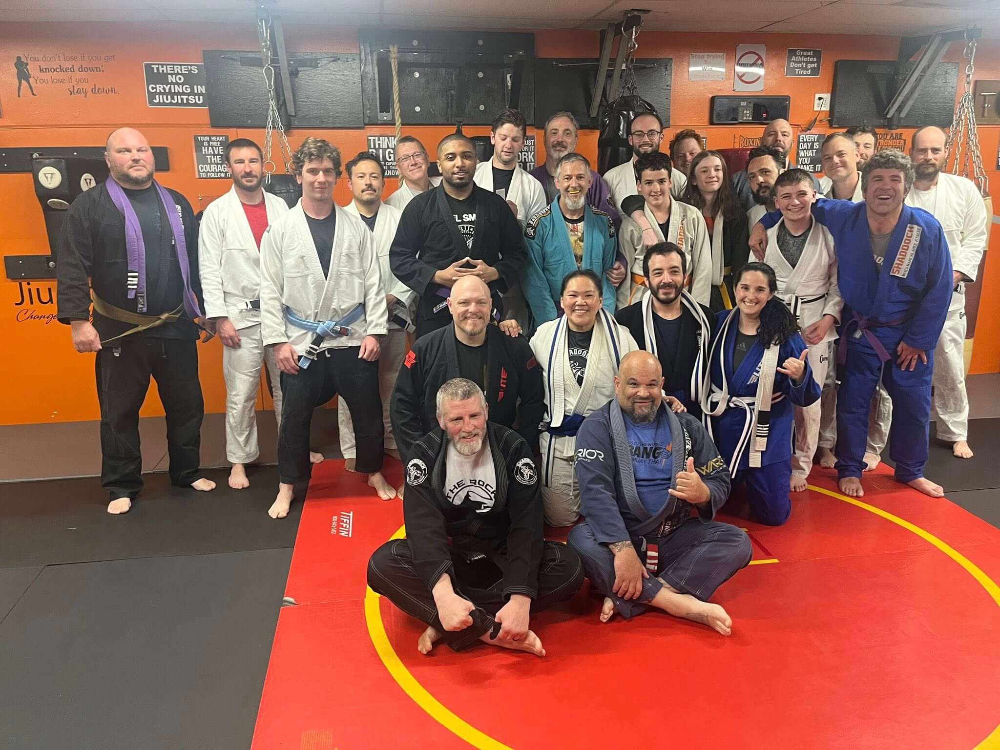 Group photo belt promotion jujitsu shaddock mma eldersburg md