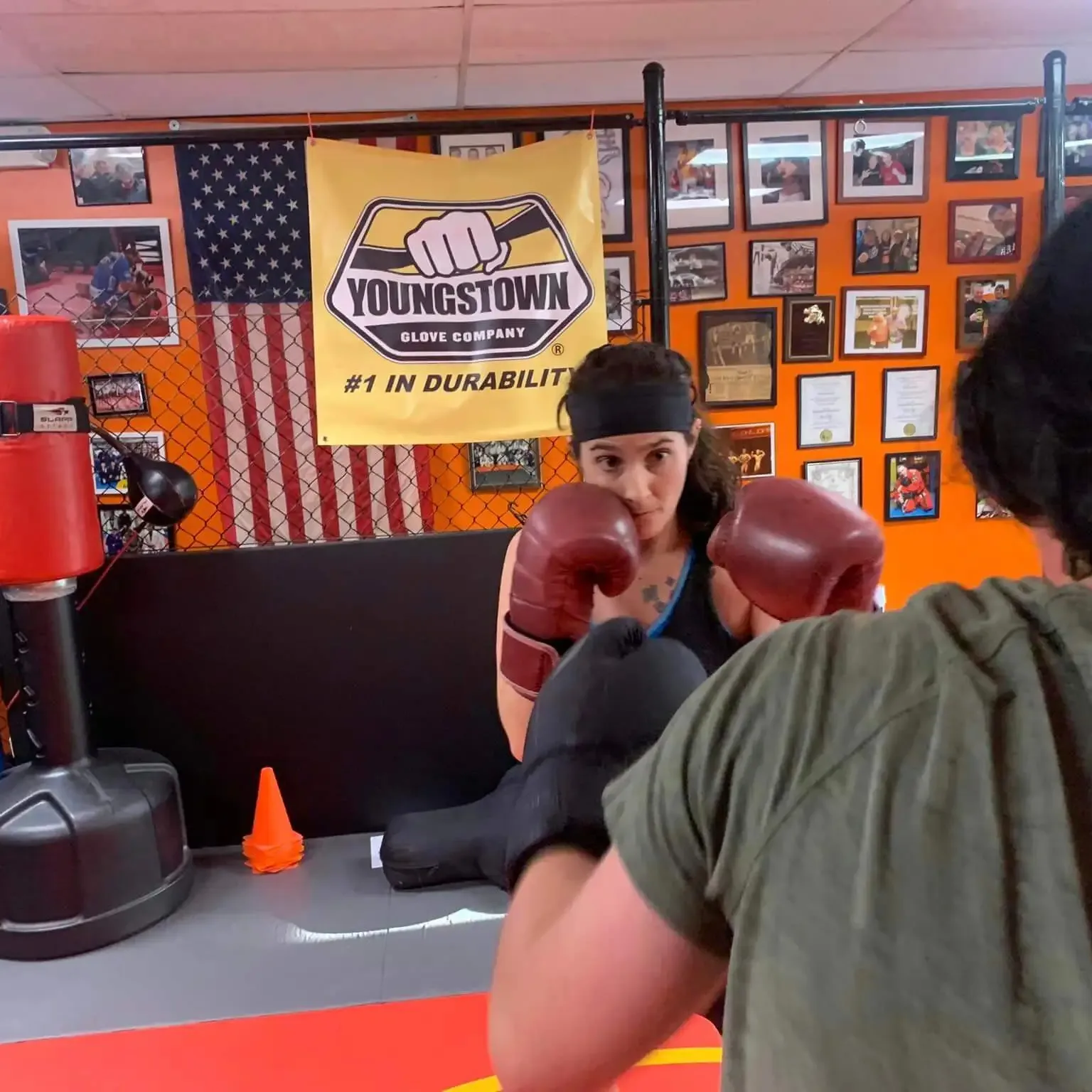 woman boxing in gym